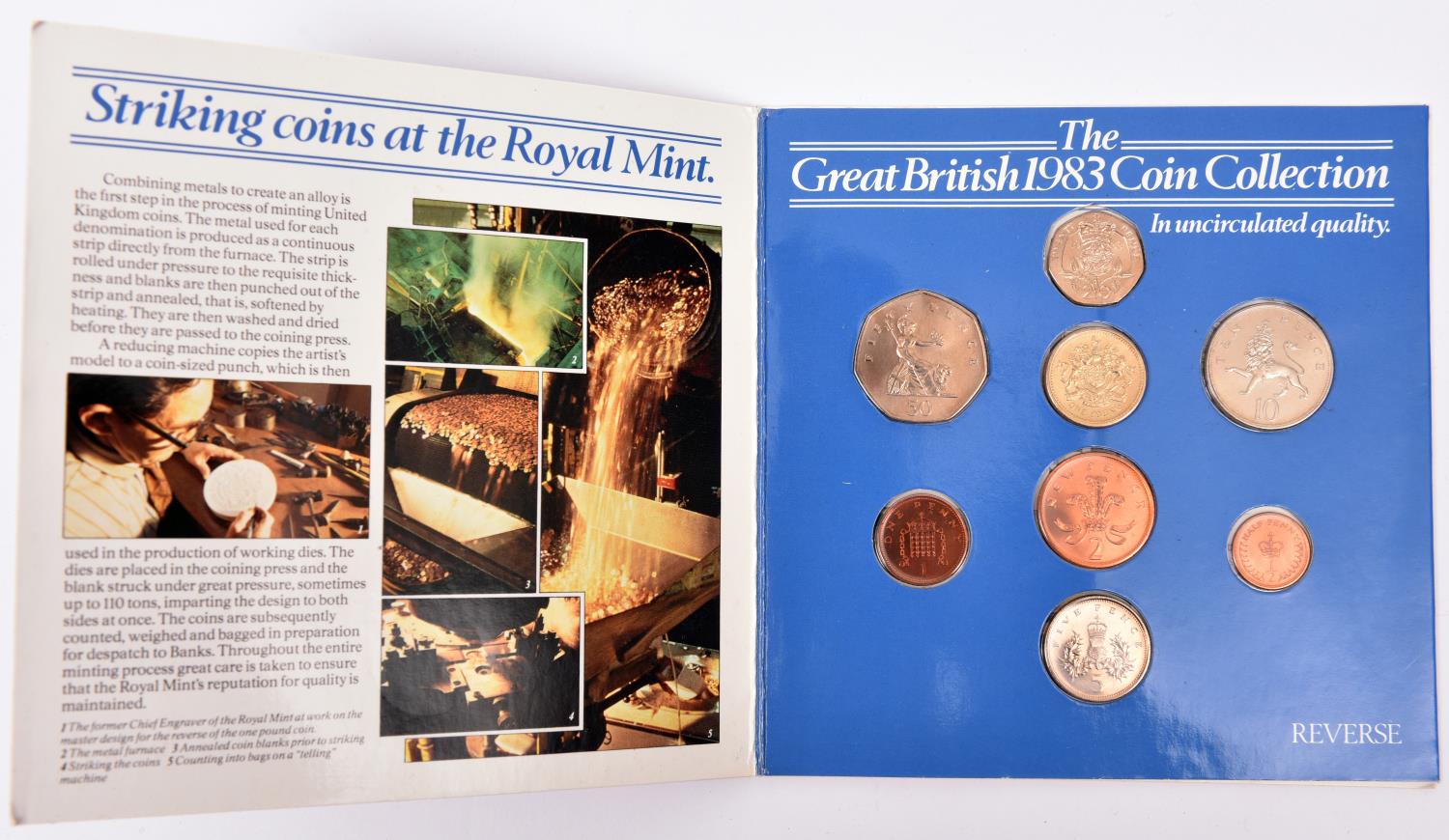 "The Great Britain Coin Collection 1983" presented by Martini, this uncirculated set of 8 coins £1