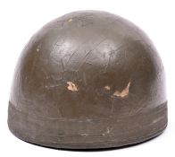 A WWII motor cyclists crash helmet, QGC (lining badly eaten) £30-40