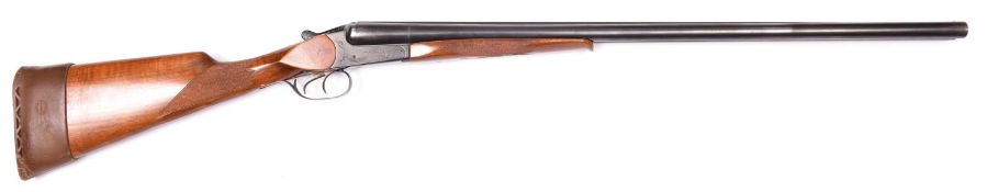 * A Russian Baikal DB 12 bore side by side top lever hammerless boxlock non ejector shotgun,