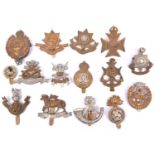 16 cap badges, comprising 7th Hussars and 3rd Carabiniers, Buck Bn. by Ludlow, Cinque Ports (