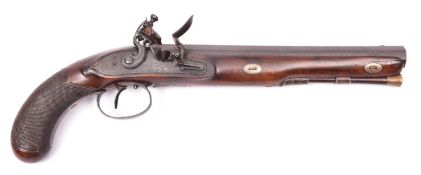 An 18 bore flintlock duelling pistol, by Ketland & Co, c. 1815, 15½? overall, sighted octagonal