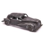 Kemlo Fleetmaster saloon car finished in black.hollow cast with metal wheels,tow hook intact.