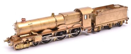 A OO gauge brass GWR King Class 4-6-0 tender locomotive. A very well detailed unpainted model