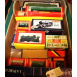 18x OO gauge items by Hornby and Bachmann. Including 3x locomotives. A Hornby GWR Class 27xx 0-6-0T,