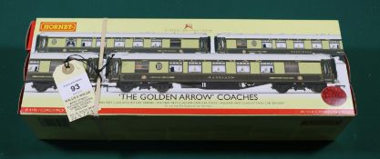 A Hornby 'OO' gauge Coach Pack (R4196). 'The Golden Arrow' Coaches. Comprising Kitchen Car 'Adrian',