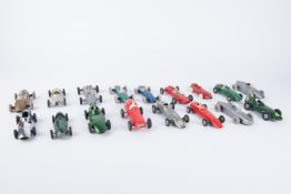 17 single seater racing cars. 10 are period plastic examples- 5x Italian Ingap- Ferguson F1 in blue,