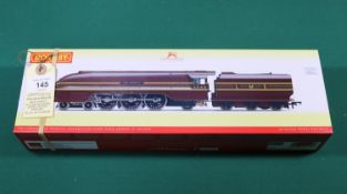 A Hornby LMS Streamlined Coronation Class 4-6-2 tender locomotive. King George VI 6244 (R3639) in