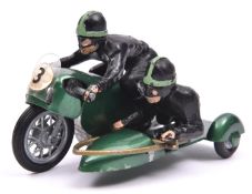 Budgie / Morestone T.T. sidecar No.3.Metallic green body with cast spoked wheels with tyres, 2