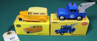 2 MSMC white metal Christmas Club models. 2008 Land Rover Rescue Vehicle in dark blue livery. Plus a