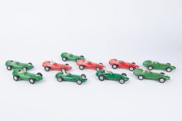 10 Corgi Vanwall and BRM single seat racing cars. 8 Vanwall- 3 finished in red, two with drivers,