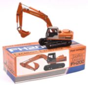 Fiat-Hitachi FH200 Excellent Excavator. Scale 1:40, finished in orange with a grey cab and black