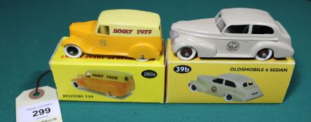 2 MSMC white metal Christmas Club models. Dinky Toys delivery van celebrating the 75th anniversary