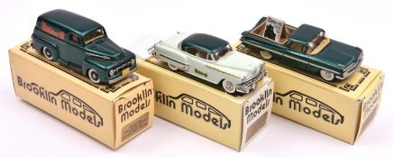 3 White Metal Brooklin Models. A 1952 Ford F1 Panel Delivery (BRK42x). A 1954 Chevrolet Bel Air (