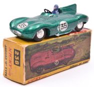 A rare Nicky Toys (ex Dinky casting) Jaguar 'D' Type (238). An example in deep metallic green, RN35,