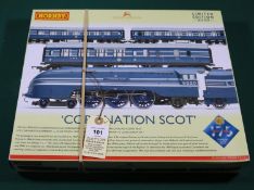 A Hornby OO Streamlined Coronation Scot train pack (R3092). Comprising LMS streamlined Coronation