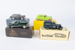 4 Brooklin white metal models. comprising of BRK 74 1947 Cadillac Convertible licensed by General