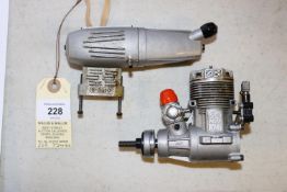 O.S. model aircraft engine for radio controlled aircraft. Model No. MAX 55AX /15611, complete with