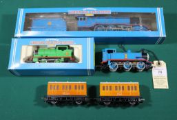 5x Hornby Thomas the Tank Engine items. 3x locomotives; Gordon (R383), Percy (R350) and Thomas.