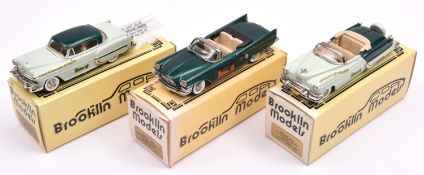 3 White Metal Brooklin Models. A 1953 Oldsmobile Fiesta (39X). A 1954 Chevrolet Bel Air (BRK68).