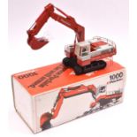 1000 Poclain Digging Shovel 1:50 scale. Finished in red and grey livery. Boxed, with packing. Shovel