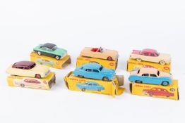 6x Dinky Toys. All American outine cars. Packard Convertible (162) in tan with red interior and