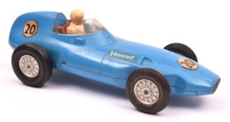 A large late 1950's Mettoy die-cast Vanwall single seat racing car. Approximately 1:24 scale, a more