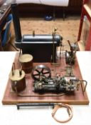 A Stuart Models live steam stationary steam plant. A well constructed model in brass, cast iron,