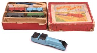 Crescent toys - miniature train set, comprising of loco,and 5 wagons.Contained in original lift