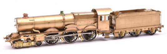 A OO gauge brass GWR King Class 4-6-0 tender locomotive. A very well detailed unpainted model