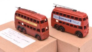 A scarce Taylor & Barrett small size trolley bus hollow cast ,finished in red with black metal wheel