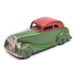 Crescent toys - metal saloon car modelled as a pencil sharpener,the body in green and red detacheble