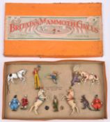 A rare Britain's Mammoth Circus set No.1443. Comprising 4 horses- 2 trotting and 2 prancing, lady to