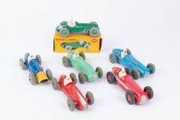 6 Dinky Toys. Cooper Bristol 23G. Maserati 23N. Alfa Romeo 232. Talbot Lago 23K. Ferrari 234. H.W.