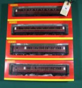 4 Hornby 'OO' gauge Passenger Coaches. BR E/SC (ex LNER) 61ft 6in stock. 2x 1st class and 2x