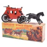 A Morestone product "Hawkeye" stage coach with red metal stage coach and black plastic wheels and