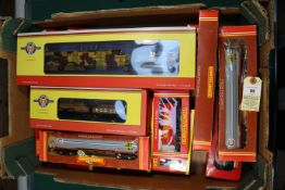 18x OO gauge railway items. Including an Oxford Rail 0-6-0 Dean Goods tender locomotive, ROD 2308,