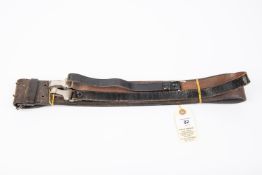 A Third Reich officer's black leather crossbelt and belt, possibly Police. GC £70-80