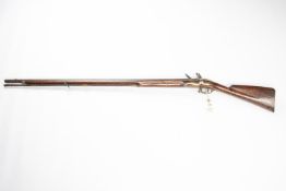 A 16 bore (.65") Militia Flintlock musket or Sergeant's carbine, c 1775, 53" overall, barrel 37¾"