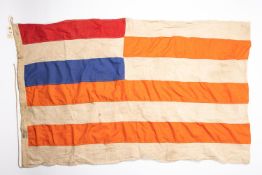 An Orange Free State flag, 57" x 33", marked OVS on edge. GC £65-70