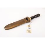 A Siebe Gorman diver's knife, DE blade 7½" marked "Siebe Gorman & Co" (some rust staining), with