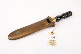 A Siebe Gorman diver's knife, DE blade 7½" marked "Siebe Gorman & Co" (some rust staining), with