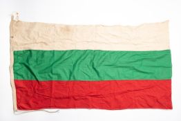 A WWI Bulgarian flag, 56" x 33", stitched construction, dated 1916. GC £65-70