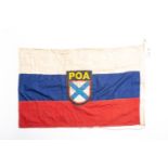 A Third Reich Russian Volunteers flag, stitched construction, dated 1945. GC £65-70