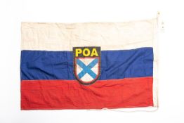 A Third Reich Russian Volunteers flag, stitched construction, dated 1945. GC £65-70
