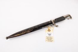 A Third Reich period dress bayonet, plated blade 7½" with W.K.C. knight's head mark, plated hilt
