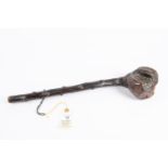 A good old Irish knobbly root wood shillelagh, 19½" overall, with large irregular shaped head and