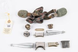 2 Third Reich leather and bullion sword knots; 9 various mounts for daggers. GC £200-240