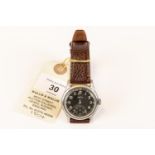 DH marked Recta wristwatch. Serial D596757H. Plated case, brushed finish, wear to plating, 34mm