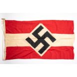 A Third Reich Hitler Youth stitched flag, 85x 150cm, marked "Hitler Jugend, Berlin 1940". GC £65-70