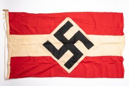 A Third Reich Hitler Youth stitched flag, 85x 150cm, marked "Hitler Jugend, Berlin 1940". GC £65-70